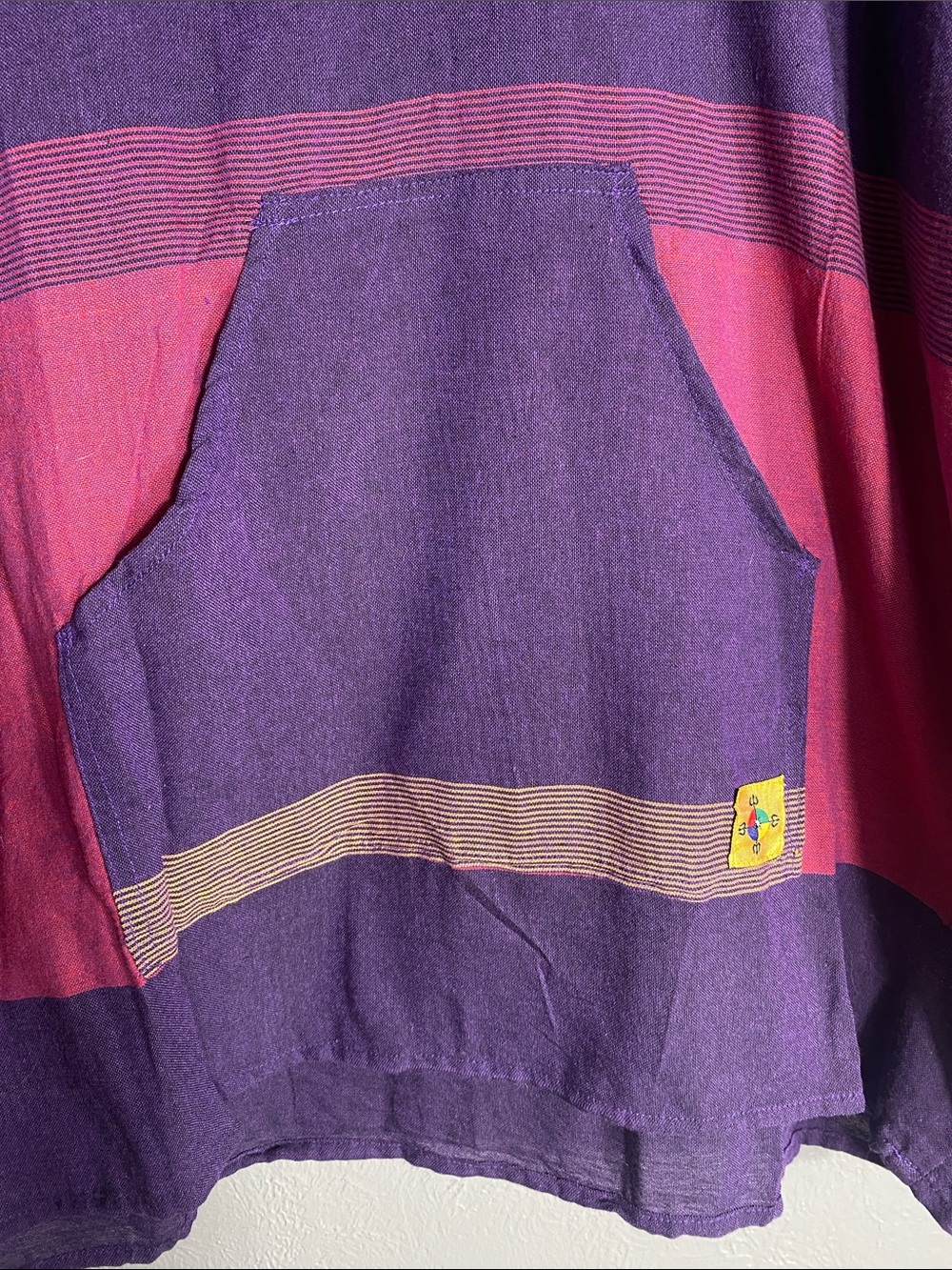 Katmandu Trading Unisex Baja Hoodie XXL Purple Cotton Nepal Fair Trade Boho - Picture 5 of 6